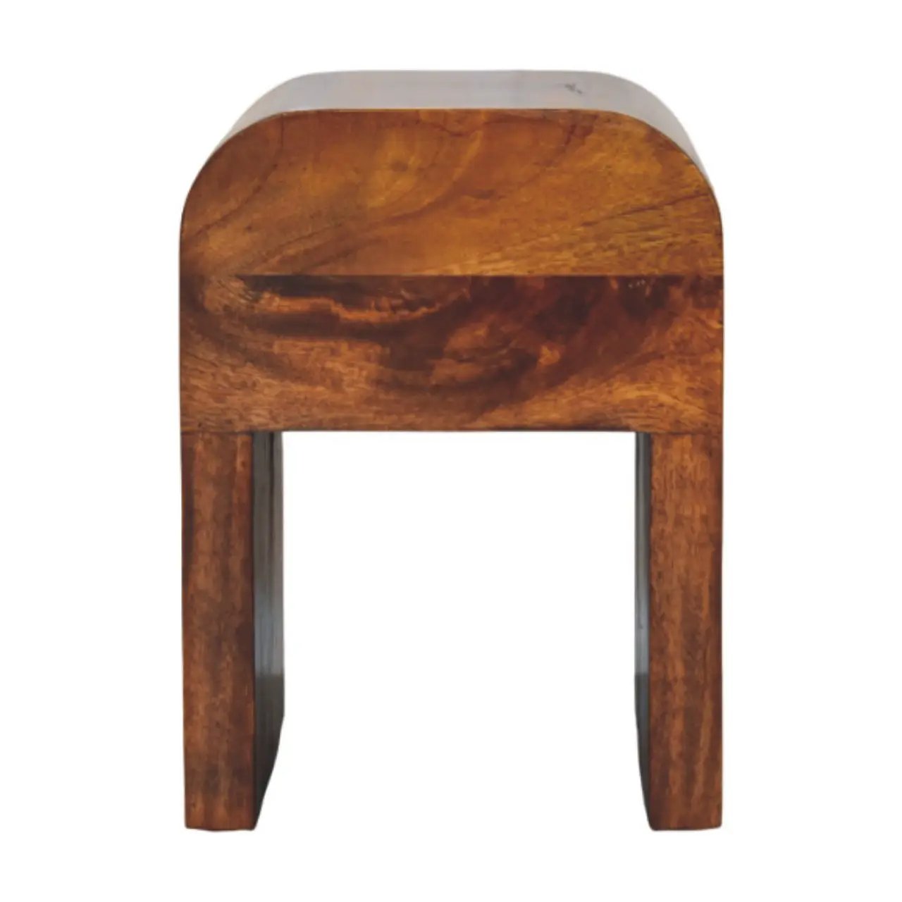 Mini Darcy Chestnut Nightstand with Curved Edges, 1-Drawer by HouseOfZazla