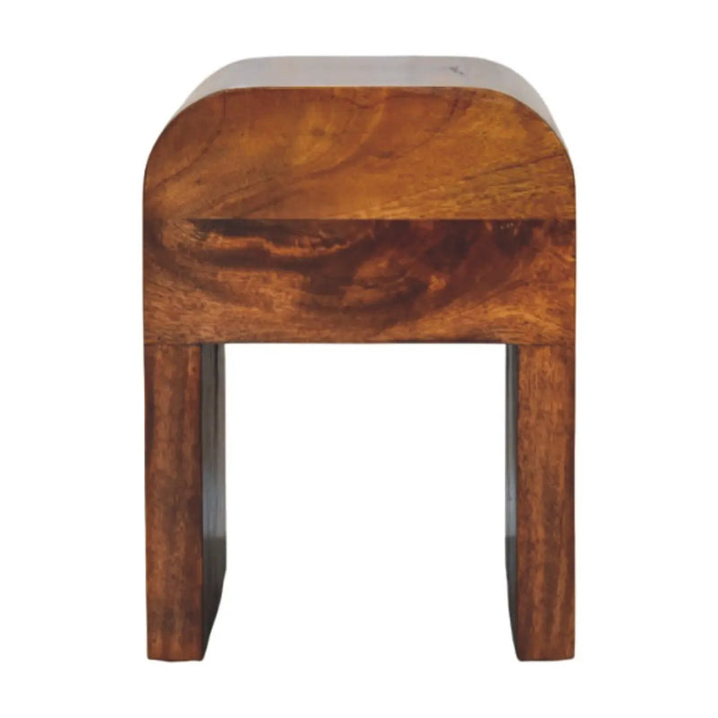 Mini Darcy Chestnut Nightstand with Curved Edges, 1-Drawer by HouseOfZazla
