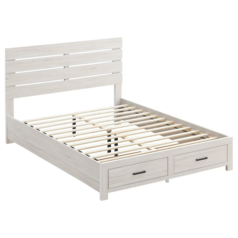 Brantford Wood Queen Storage Panel Bed Coastal White by Unique Piece Furniture
