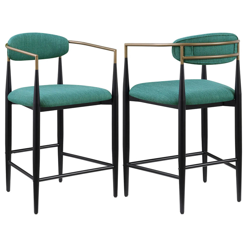 Tina Fabric Upholstered Counter Chair Green (Set of 2) by Unique Piece Furniture