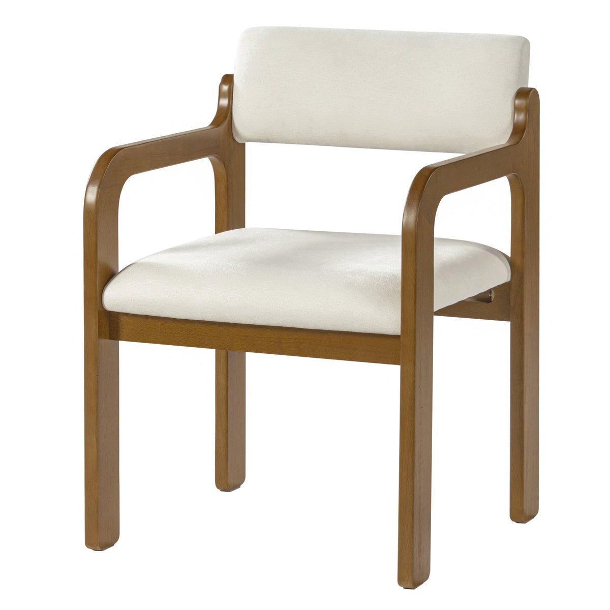 Modern Rubber Wood Dining Chairs with Upholstered Seat and Armrests - Set of 2, photo 7 of 10