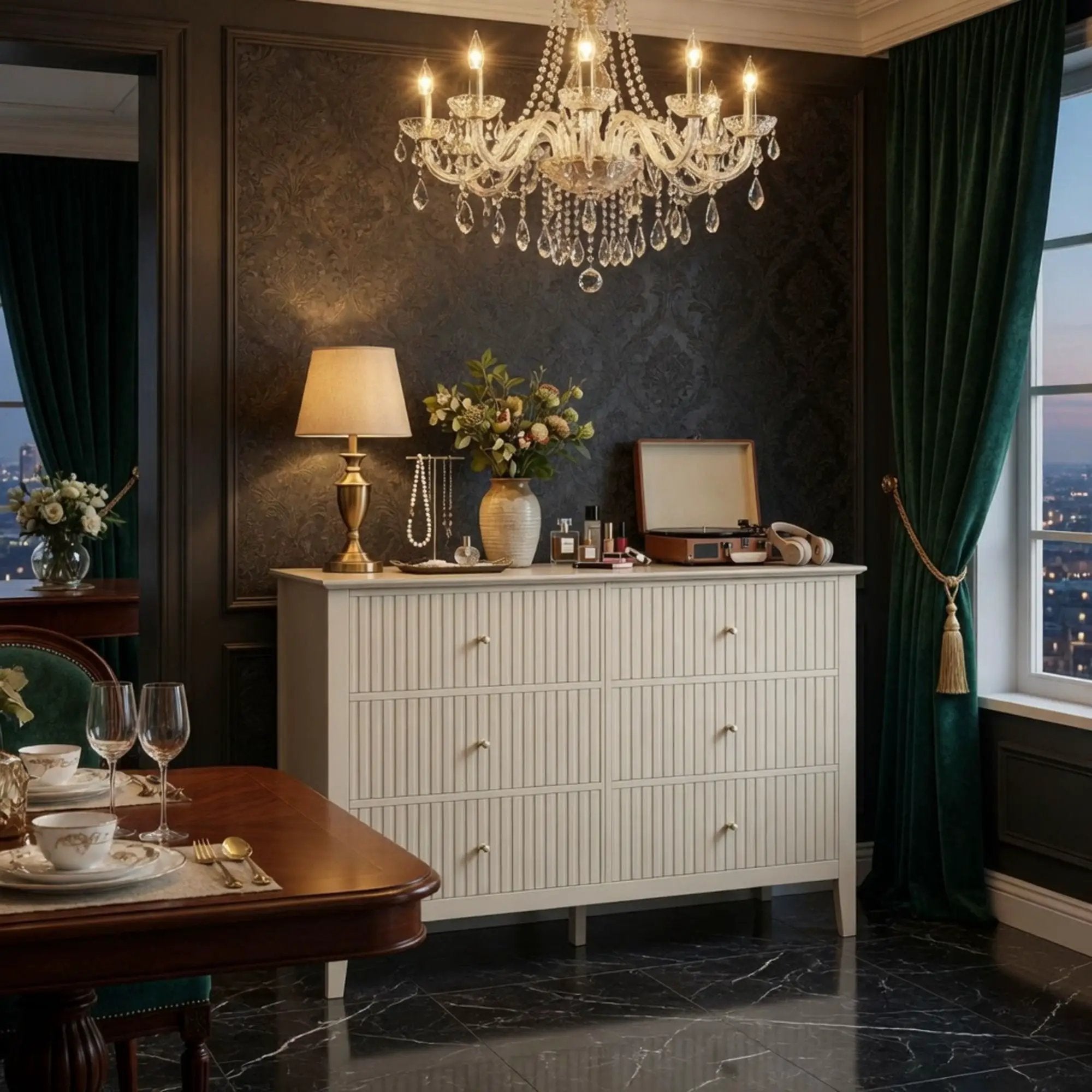 Modern 6 Drawer Fluted Dresser by HouseOfZazla