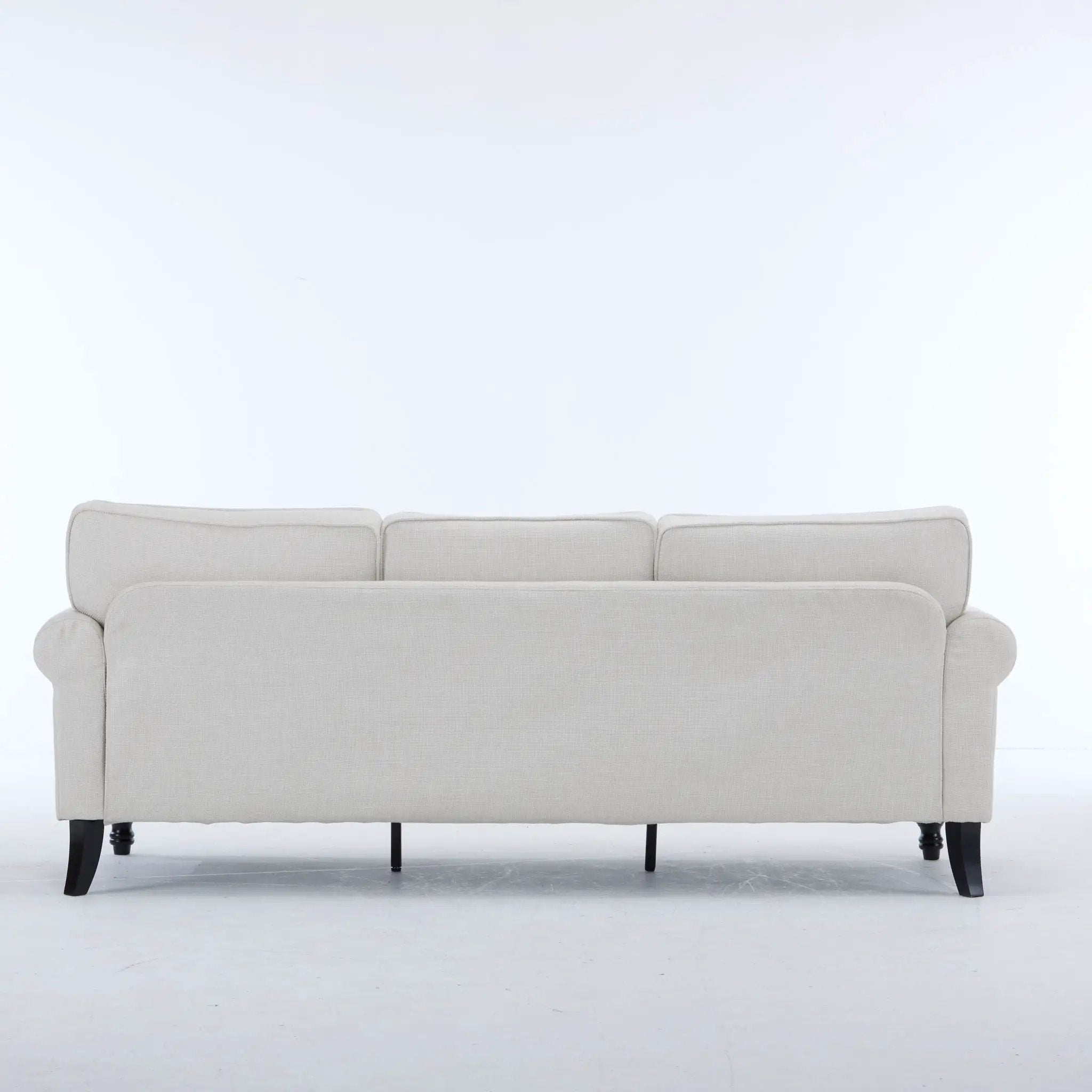 Rolled Arm Sofa With Nailhead Trim With Wooden Legs by Unique Piece Furniture