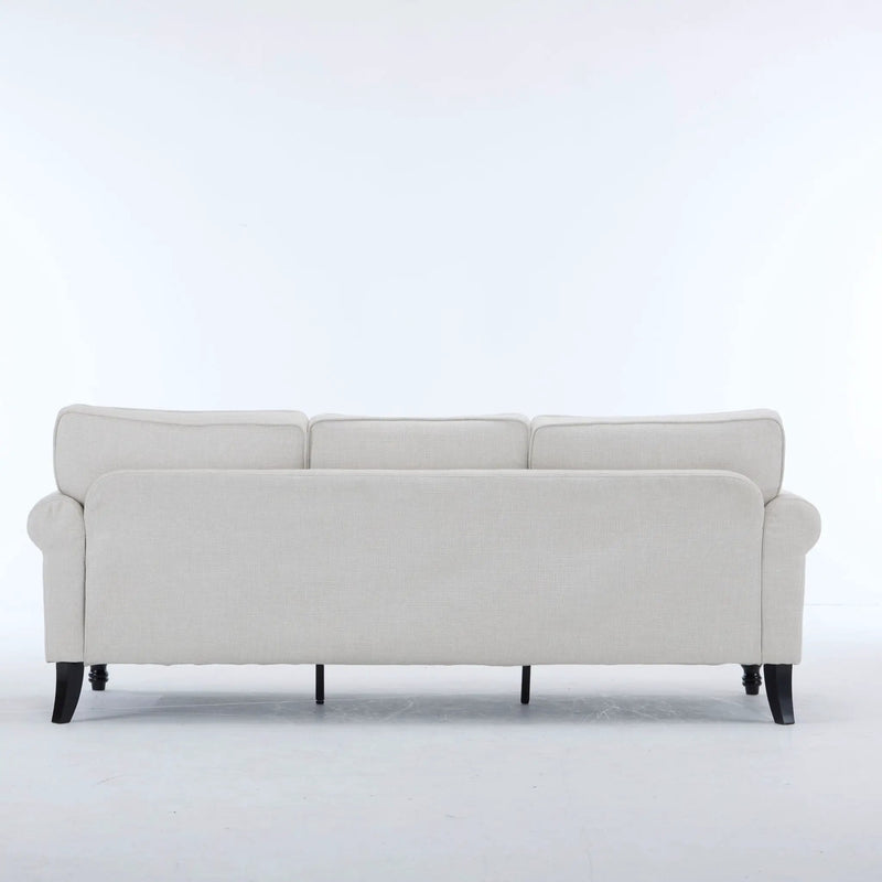 Rolled Arm Sofa With Nailhead Trim With Wooden Legs by Unique Piece Furniture