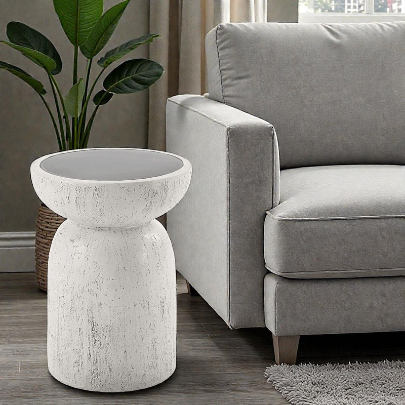 Dylana Natural Fiber Concrete Accent Table with Lightweight Design - Gray, photo 2 of 4