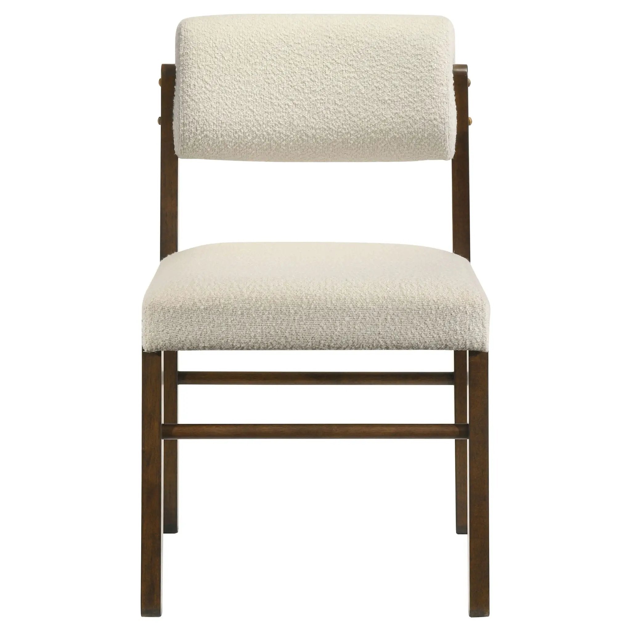 Kehoe Upholstered Dining Side Chair Cream and Walnut (Set of 2) by Unique Piece Furniture