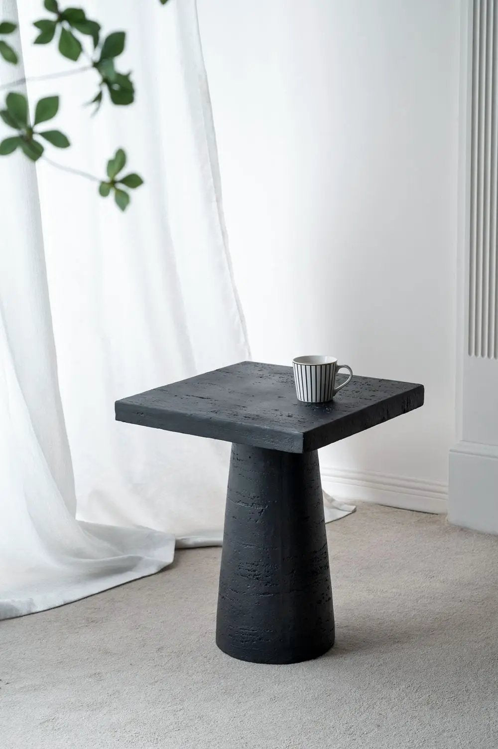 Square Side Table With Pedestal Base by Unique Piece Furniture