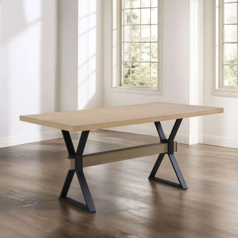 Elevated Farmhouse Dining Table With X-Shaped Legs - Light Ash by HouseOfZazla