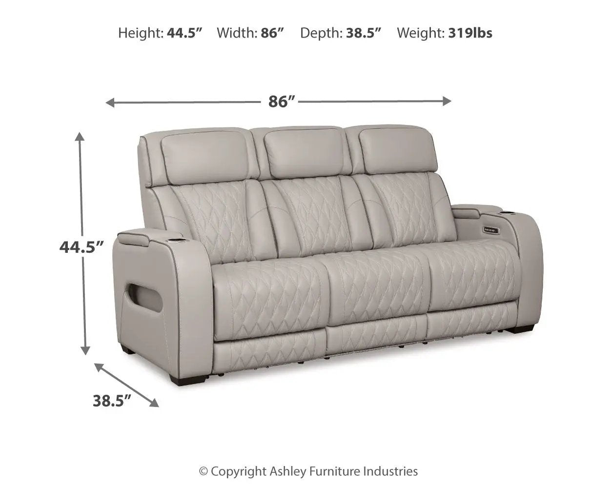 Boyington - Power Reclining Sofa With Adj Headrest by Unique Piece Furniture