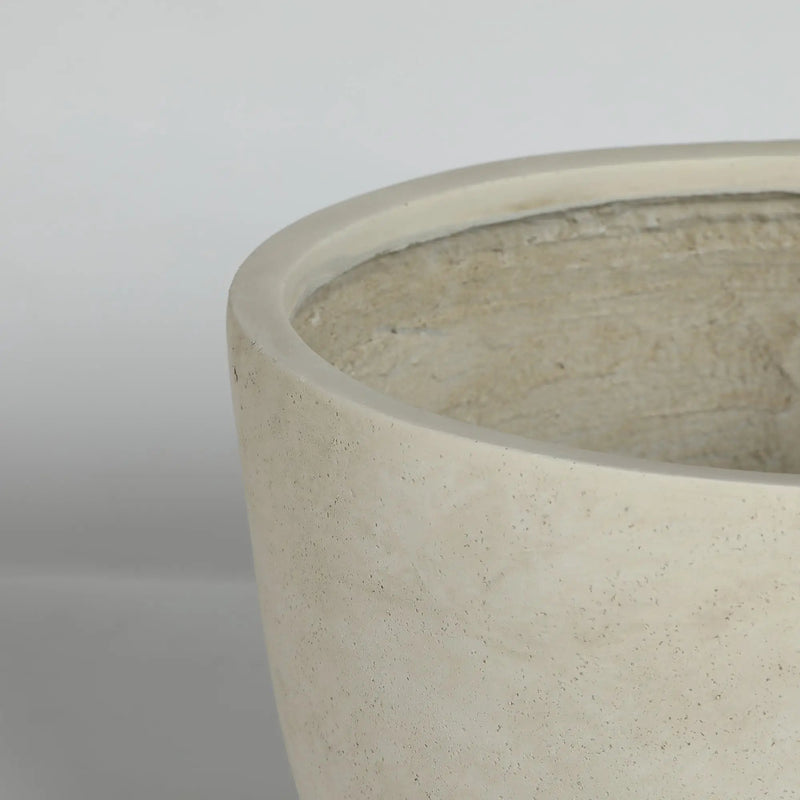 Round Concrete Planter Set of 2, Large Outdoor Indoor Handmade Rustic Decorative Planter Pots with Drainage Holes by HouseOfZazla