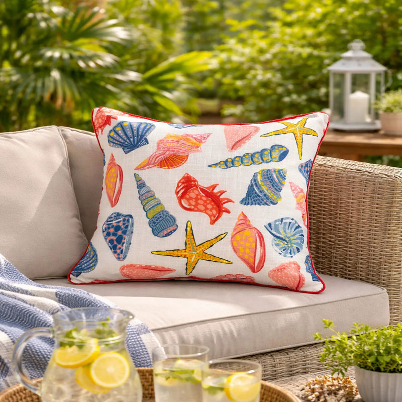Square Coral Outdoor Pillows (Set of 2) - Multi by Unique Piece Furniture