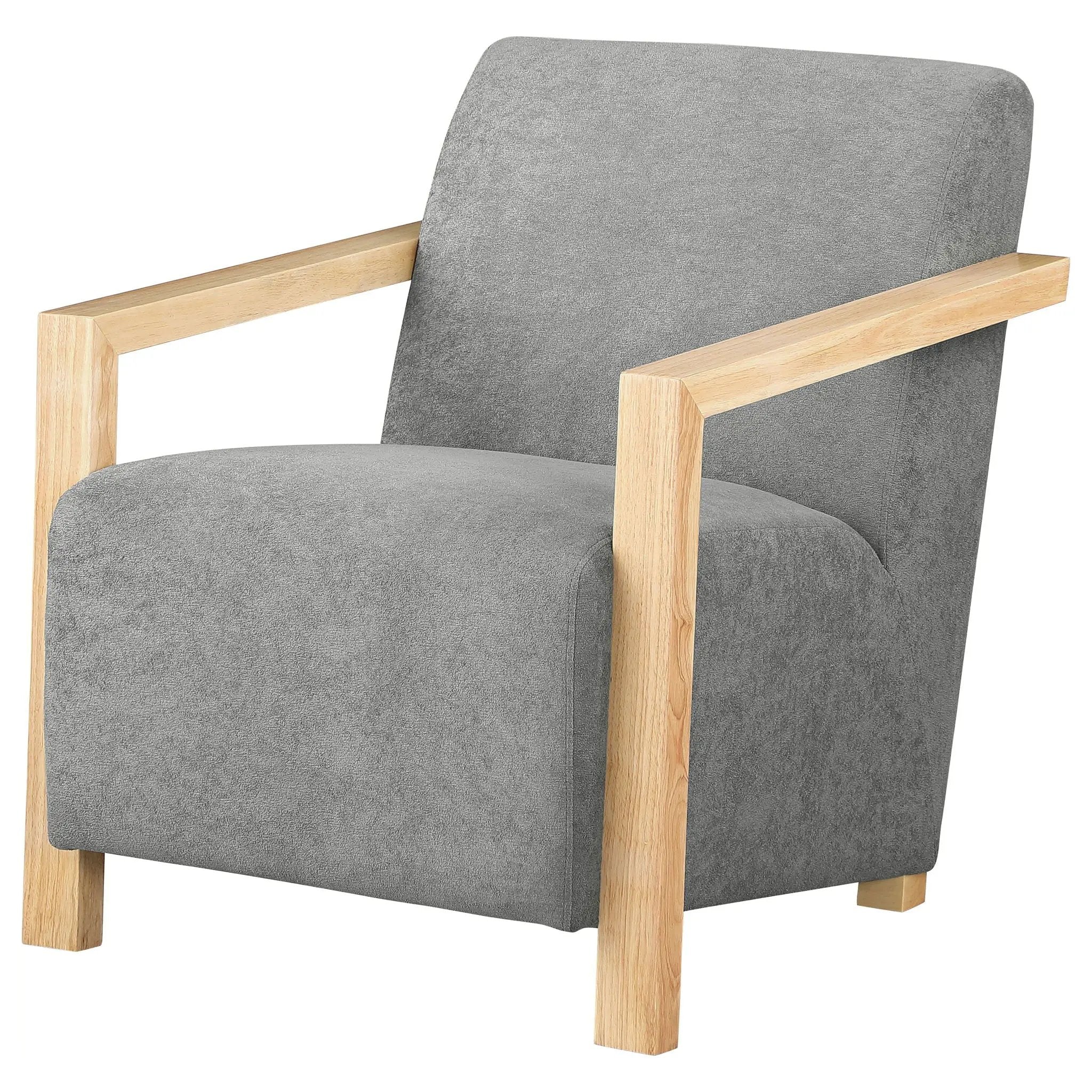 Diego Upholstered Accent Arm Chair with Wood Arms Grey by Unique Piece Furniture