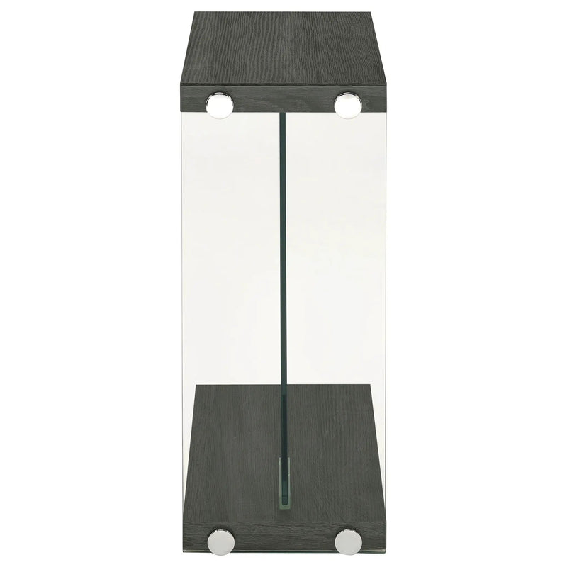 Colby Engineered Wood C-Shaped Side Table Weathered Grey by Unique Piece Furniture