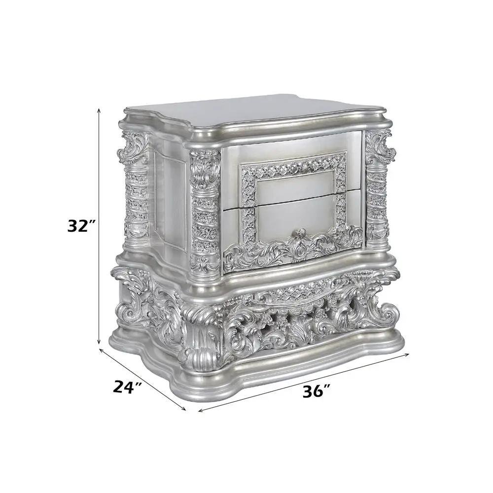 Valkyrie - Nightstand - Antique Platinum by Unique Piece Furniture