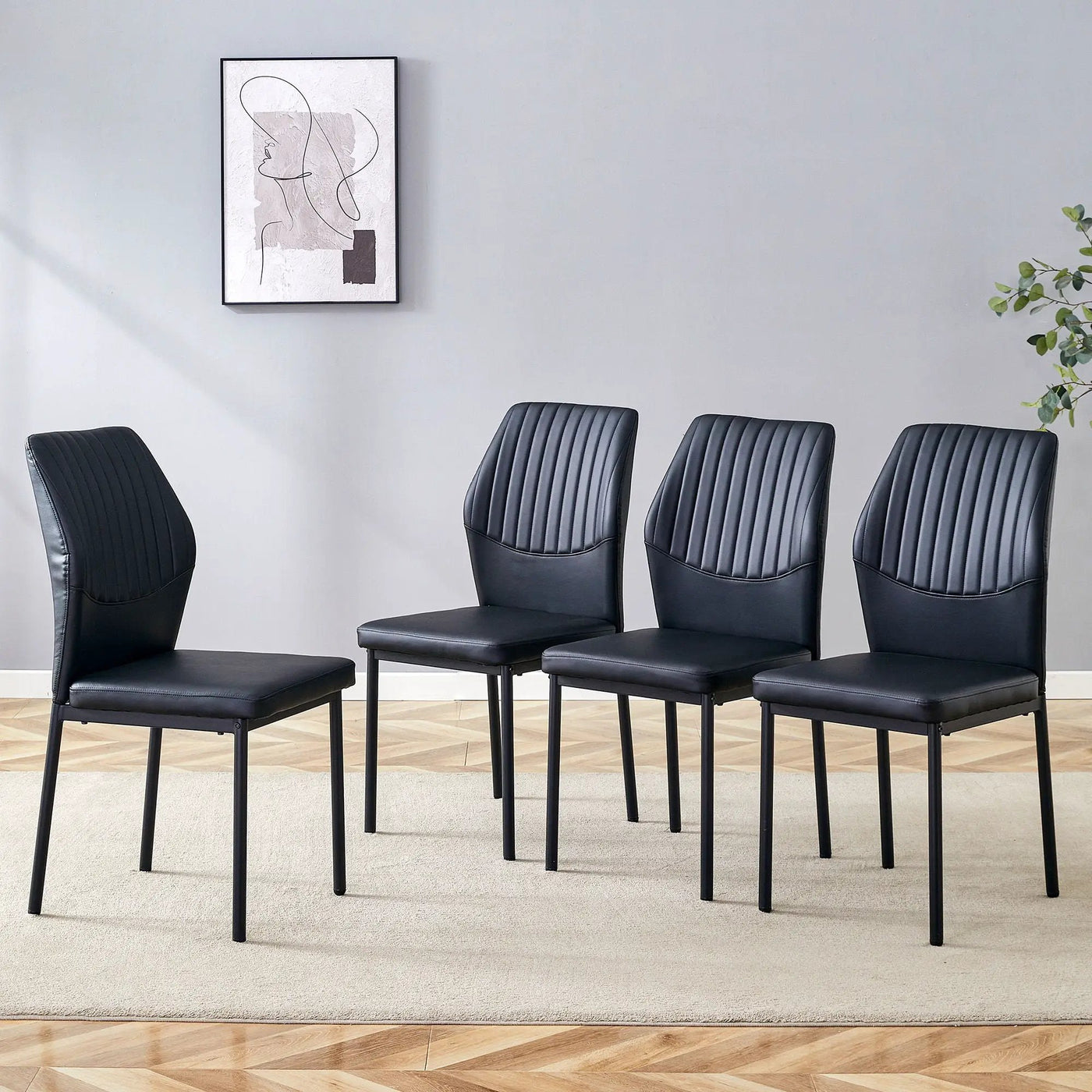 Ergonomic Simple Chair With Metal Leg by Unique Piece Furniture