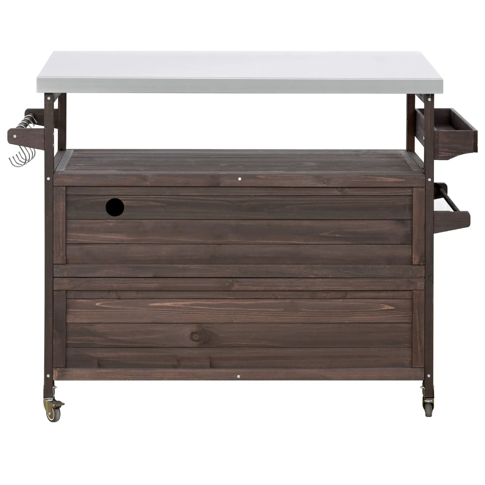 K&K Outdoor Kitchen Island, Rolling Bar Cart & Storage Cabinet by HouseOfZazla