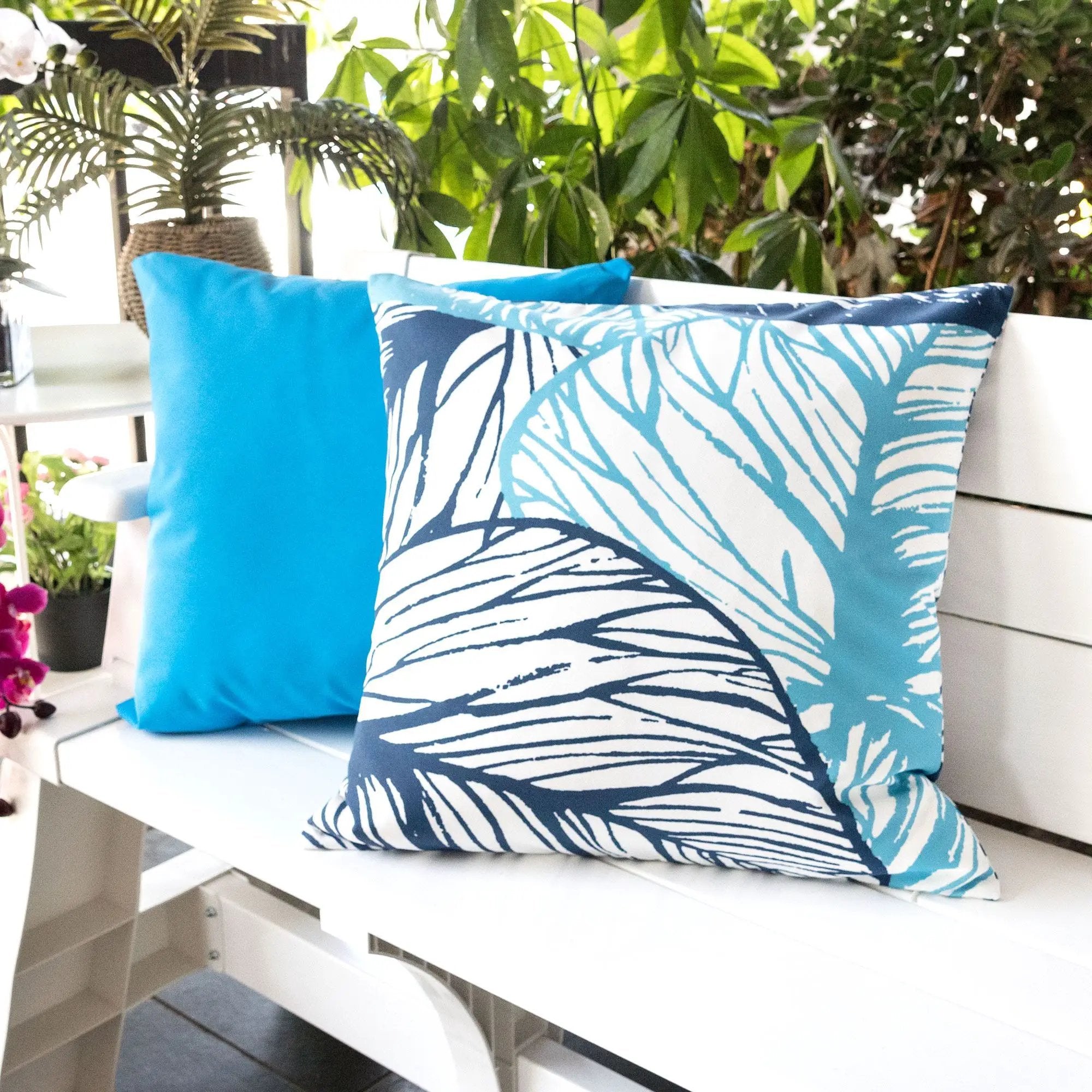 Leaf Vein Outdoor & Indoor Pillow - Indigo by Unique Piece Furniture
