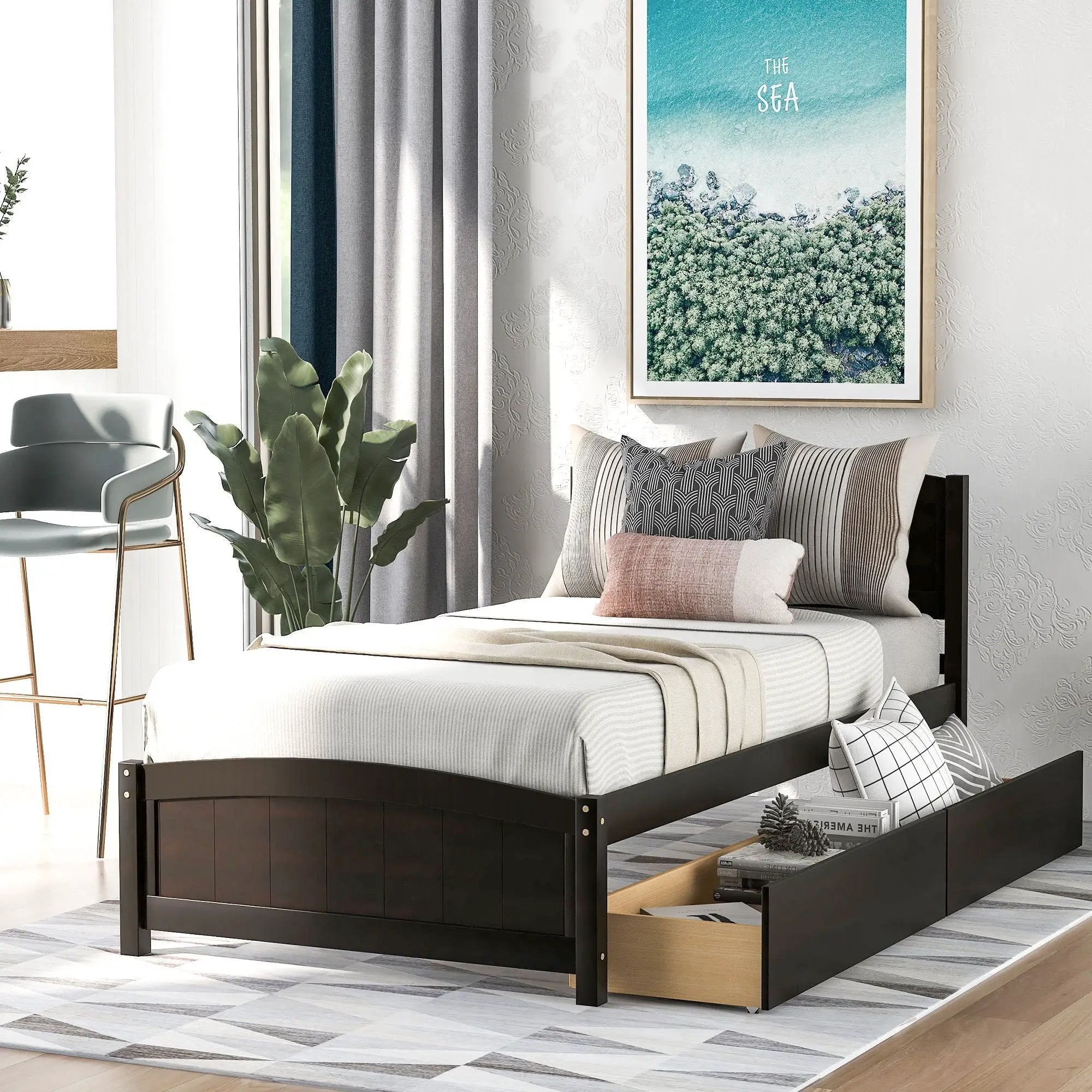 Platform Bed & Headboard, Footboard And Wood Slat Support by Unique Piece Furniture
