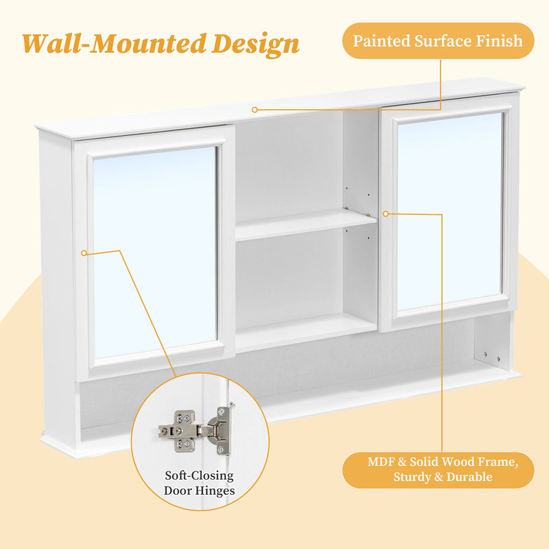 Wall Mounted Bathroom Medicine Cabinet With Double Mirrored Doors by HouseOfZazla