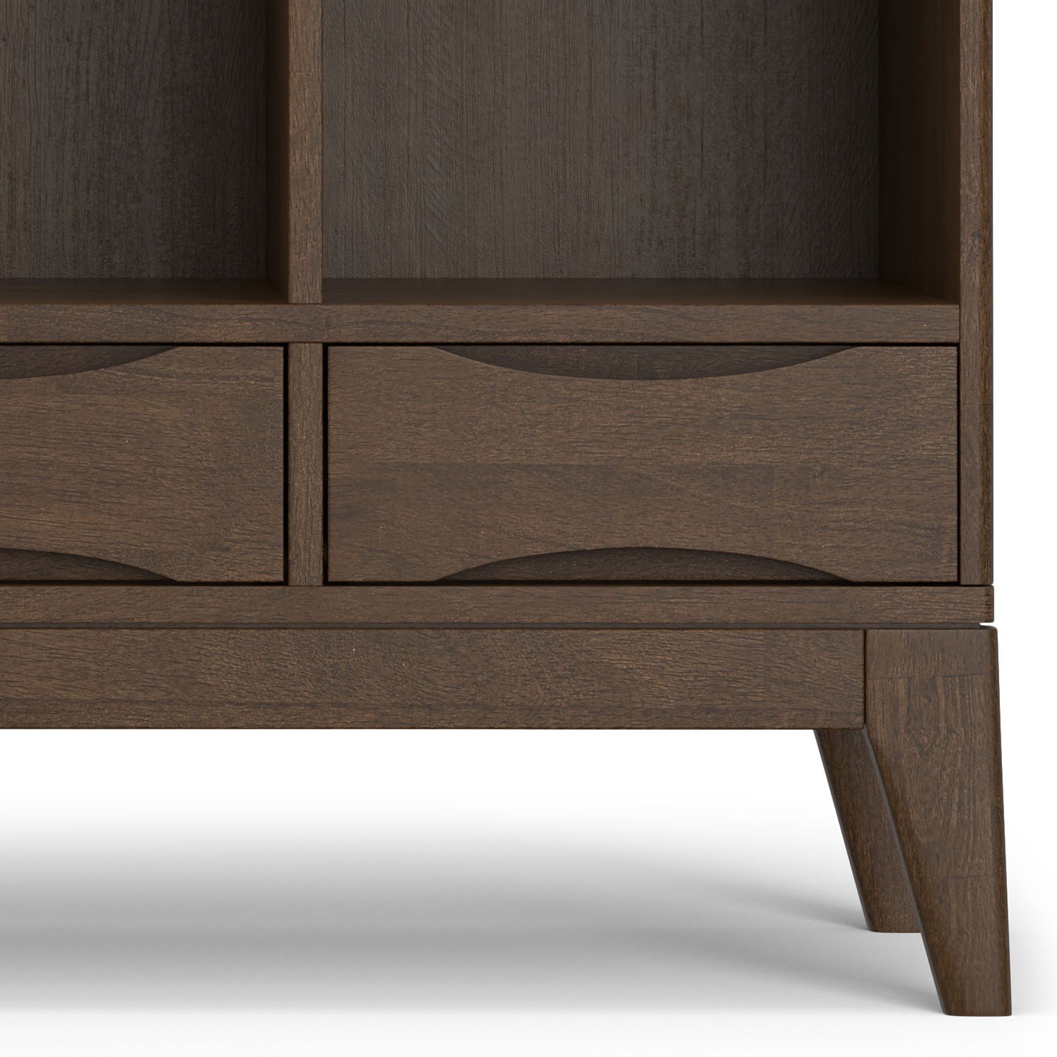 Harper - Low 6 Cube Storage With Drawers - Walnut Brown by HouseOfZazla