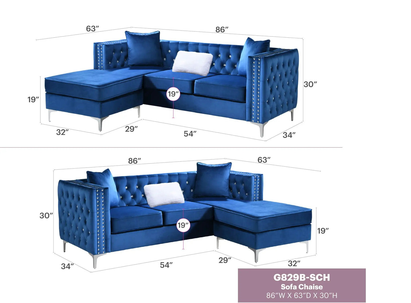 Paige - Sofa Chaise by Unique Piece Furniture