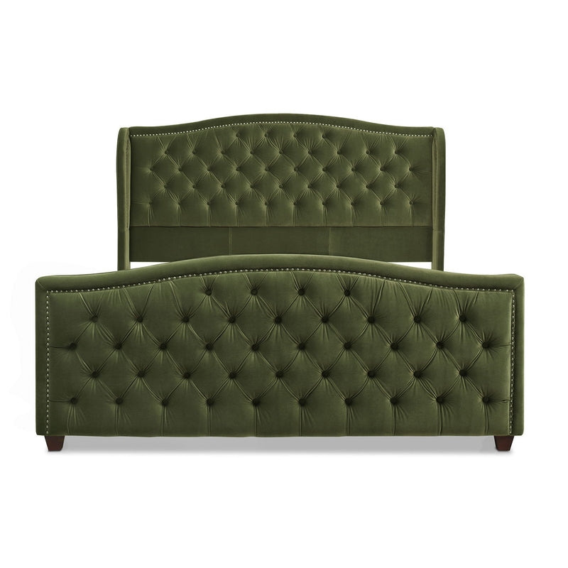 Marcella - Upholstered Shelter Headboard Bed Set by HouseOfZazla