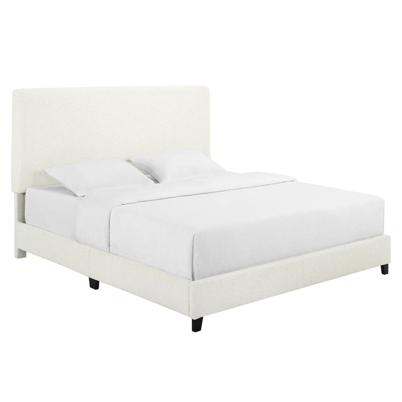 Platform Bed & Upholstered Headboard by HouseOfZazla