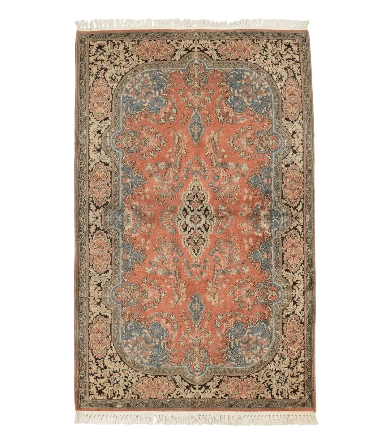 Indian Kashmiri Silk Rug 3x5, Fine 260 KPSI, Hand Knotted by Jewel Rugs