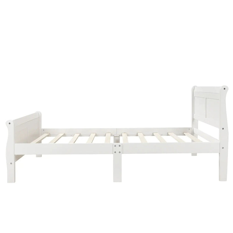 Platform Bed Frame Mattress Foundation Sleigh Bed With Headboard / Footboard / Wood Slat Suppor by HouseOfZazla
