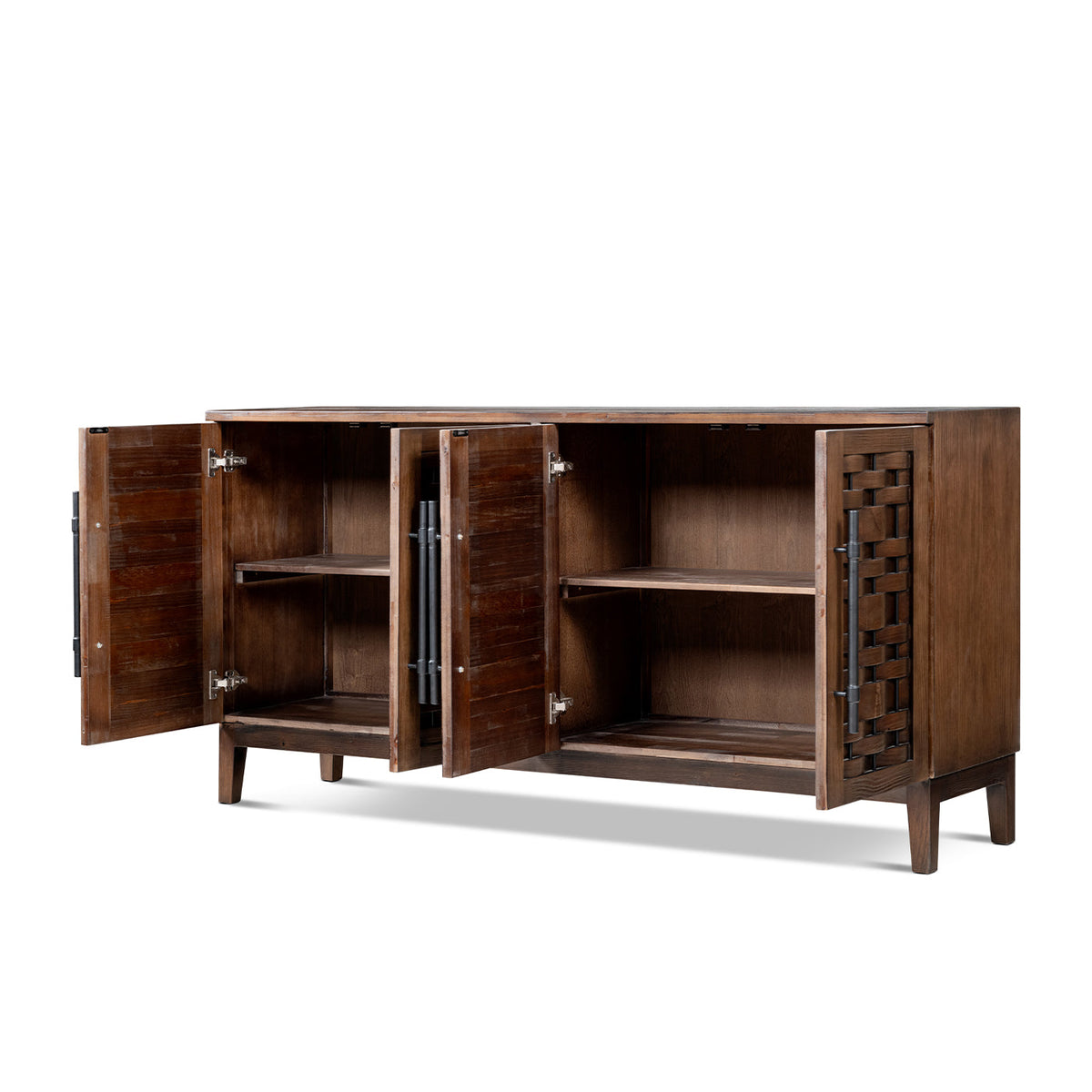 Koa 72" Woven Wood Sideboard with Four Doors - Natural Wood, photo 9 of 10