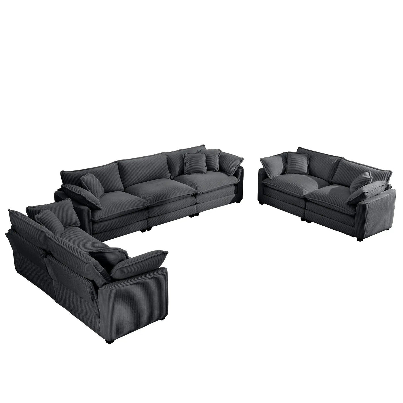 Elegant Oversized Sectional Sofa Set With Deep Seats And Flexible Layout by HouseOfZazla