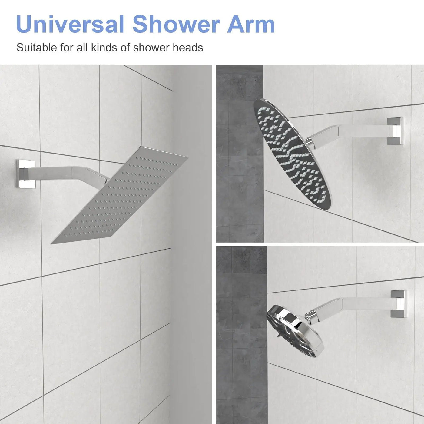 Elegant 6" Shower Arm With Flange, Stainless Steel Construction For Rain Shower Heads by HouseOfZazla