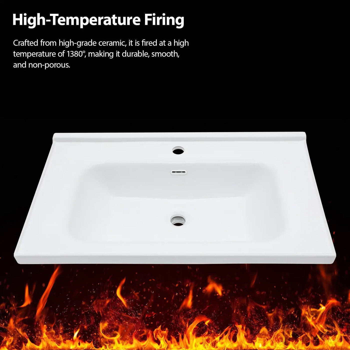 Modern Rectangular Vanity Top With Overflow For Bathroom by HouseOfZazla