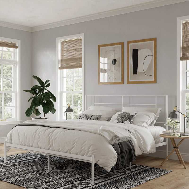 Praxis - King Bed With Simple Headboard - White by Unique Piece Furniture