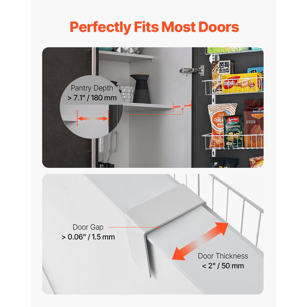 10-Tier Over The Door Pantry Organizer with Adjustable Storage - Carbon Steel, photo 2 of 10