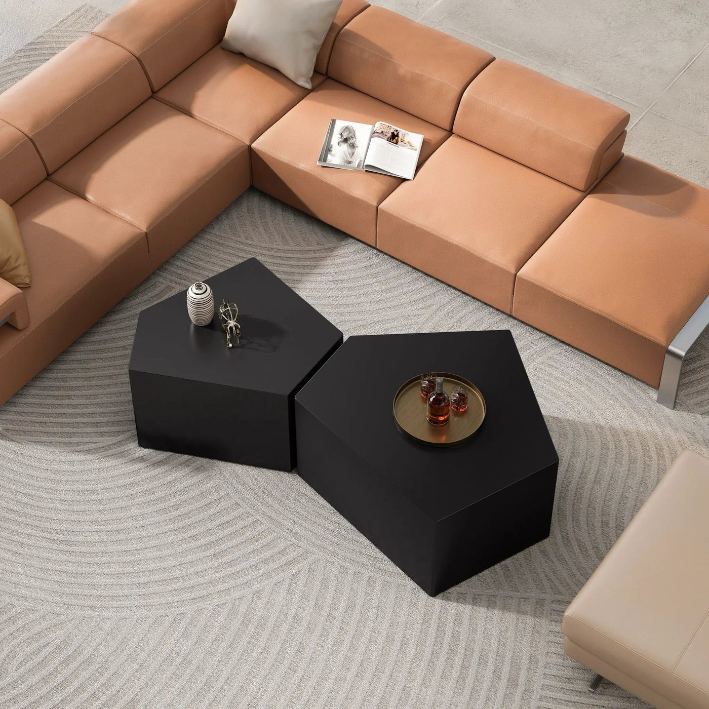 Irregular Pentagon Nesting Coffee Table Set by HouseOfZazla