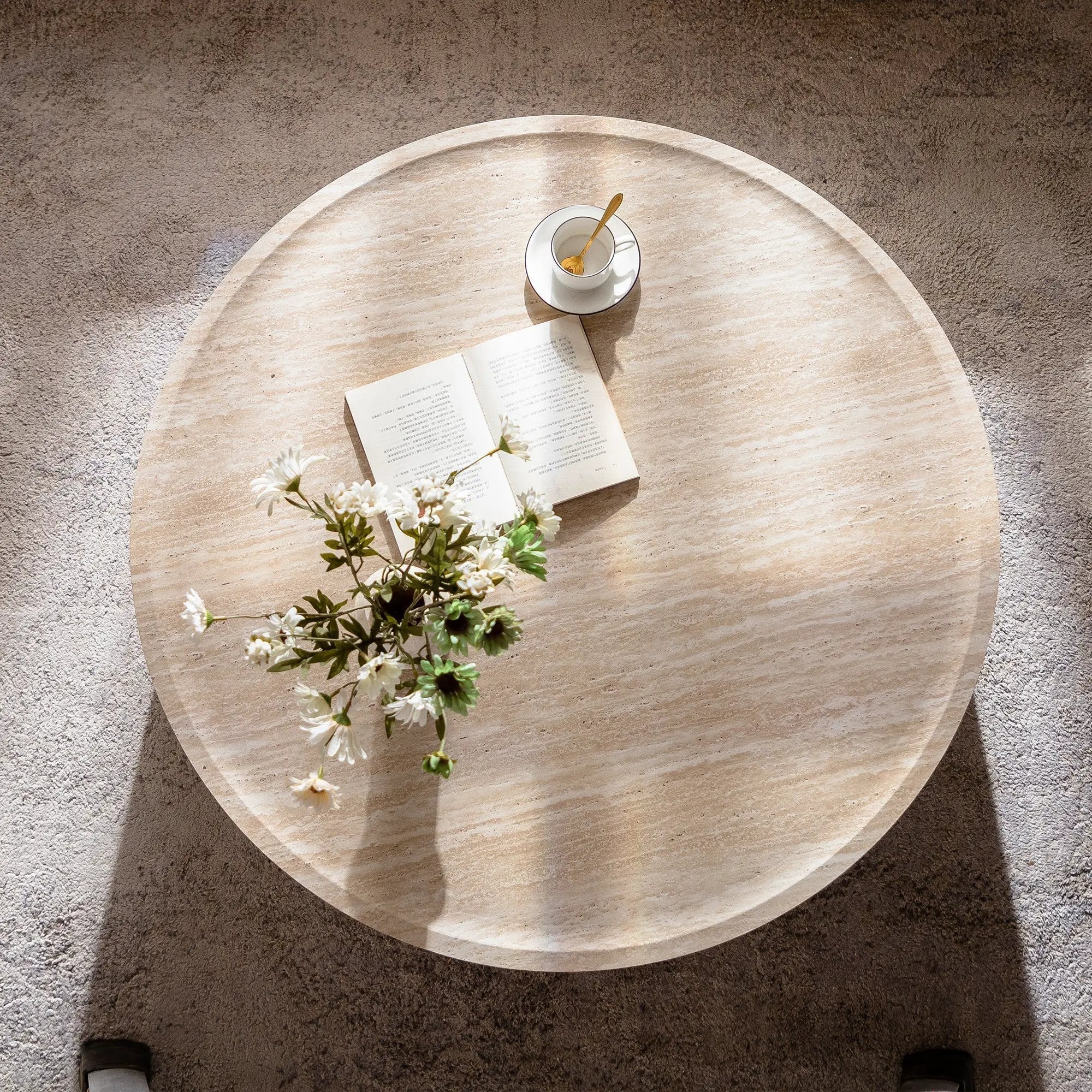 39.37" Round Coffee Table with Mars Pattern by HouseOfZazla