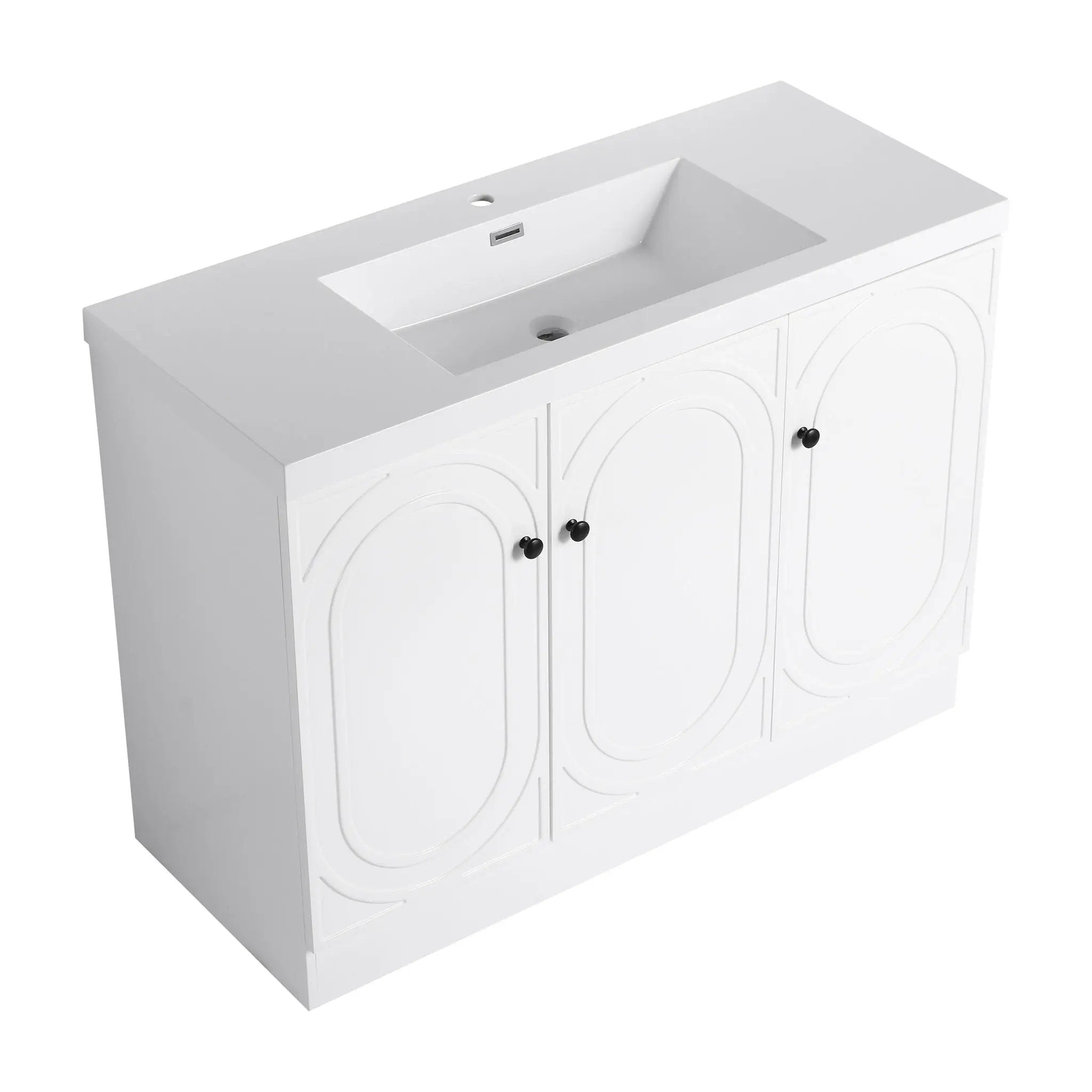 Contemporary Freestanding Bathroom Vanity With Resin Sink & Soft-Close Cabinet Doors by Unique Piece Furniture