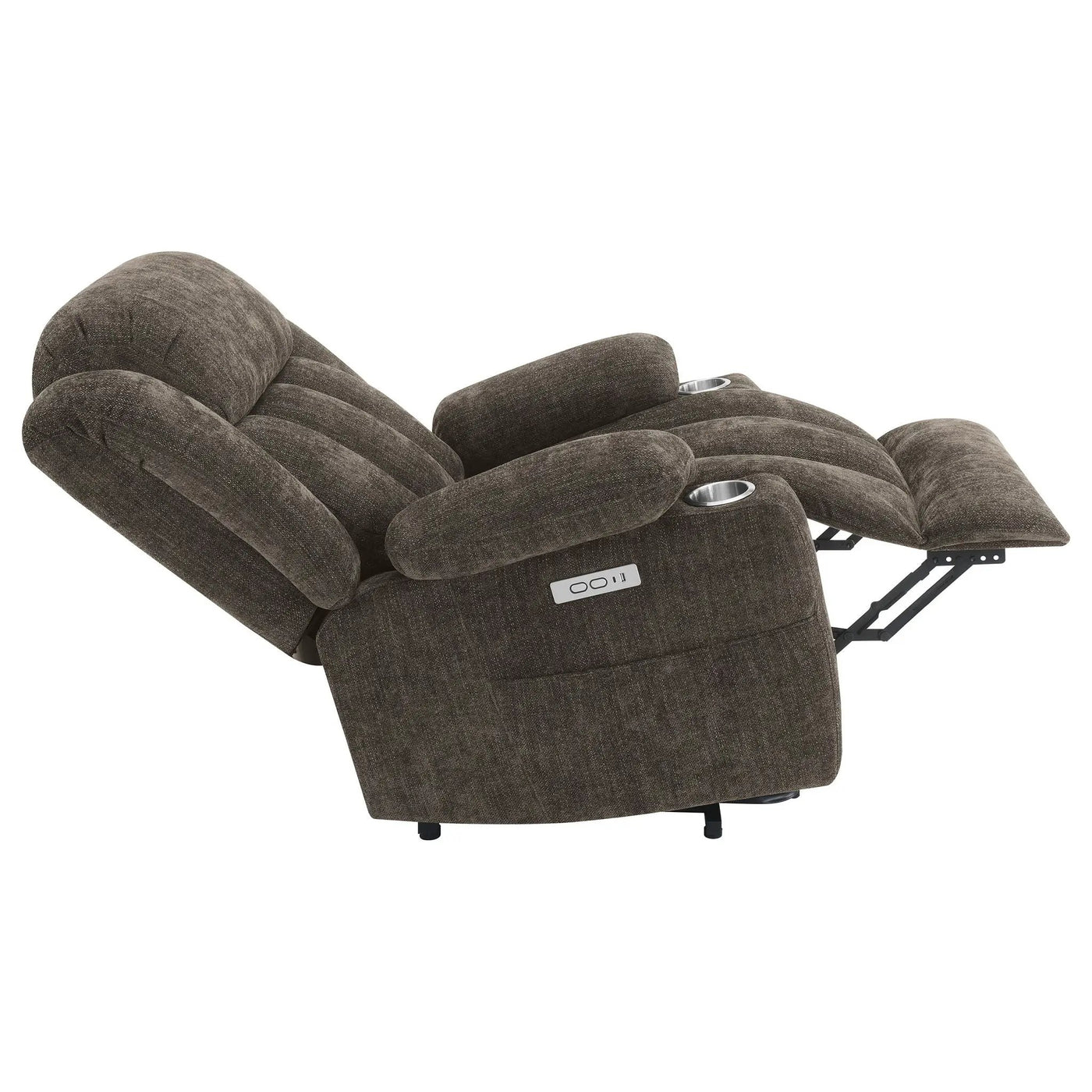 Beca - Upholstered Power Lift Recliner With Cupholders And USB Charging by HouseOfZazla
