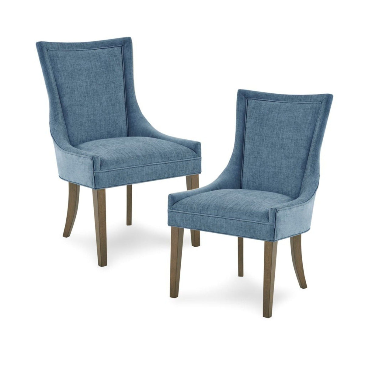 Elegant Dining Side Chair Set of 2 with Solid Wood Legs - Green or Blue, photo 2 of 20