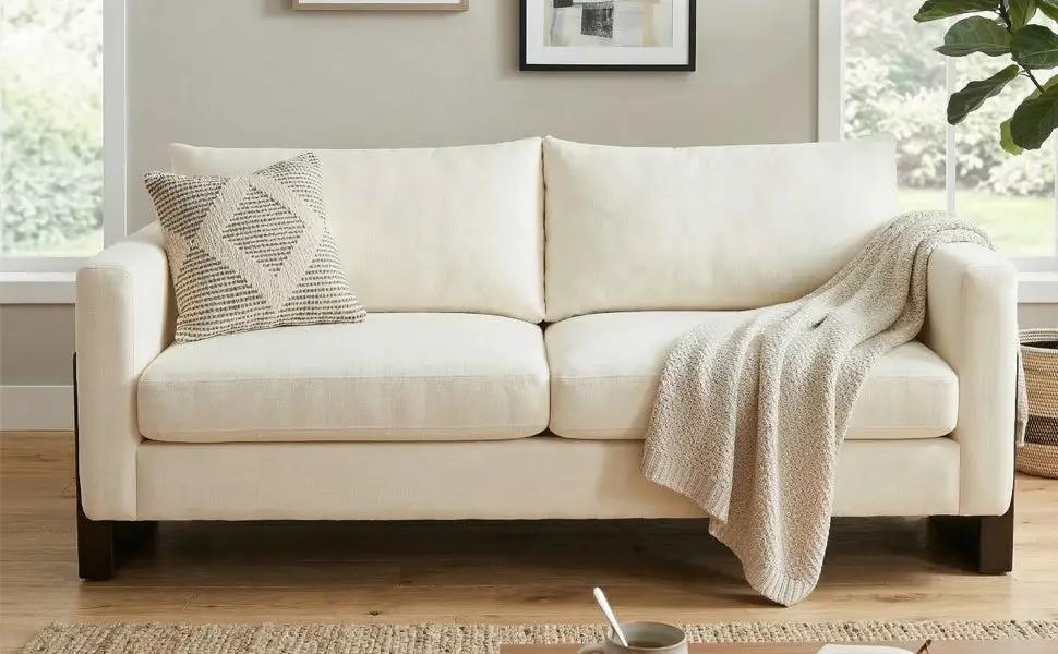Modern Sofa Couch Stylish 3-Seater Sofa with Rubberwood Legs by HouseOfZazla