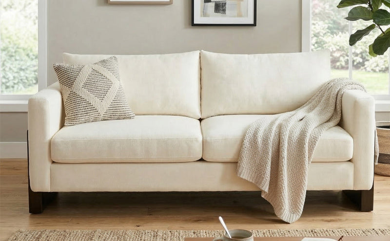 Modern Sofa Couch Stylish 3-Seater Sofa with Rubberwood Legs by HouseOfZazla