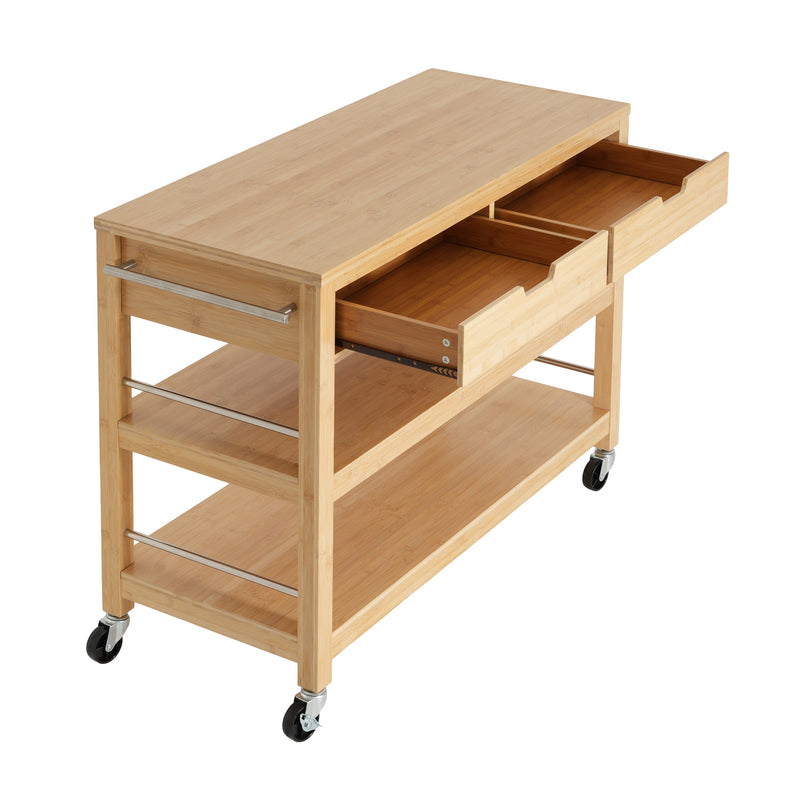 Indoor Multifunctional Bamboo Kitchen Cart by HouseOfZazla