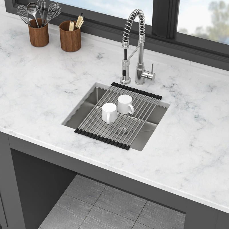 Modern Undermount Stainless Steel Kitchen Sink 16 Gauge, Deep Single Bowl by HouseOfZazla