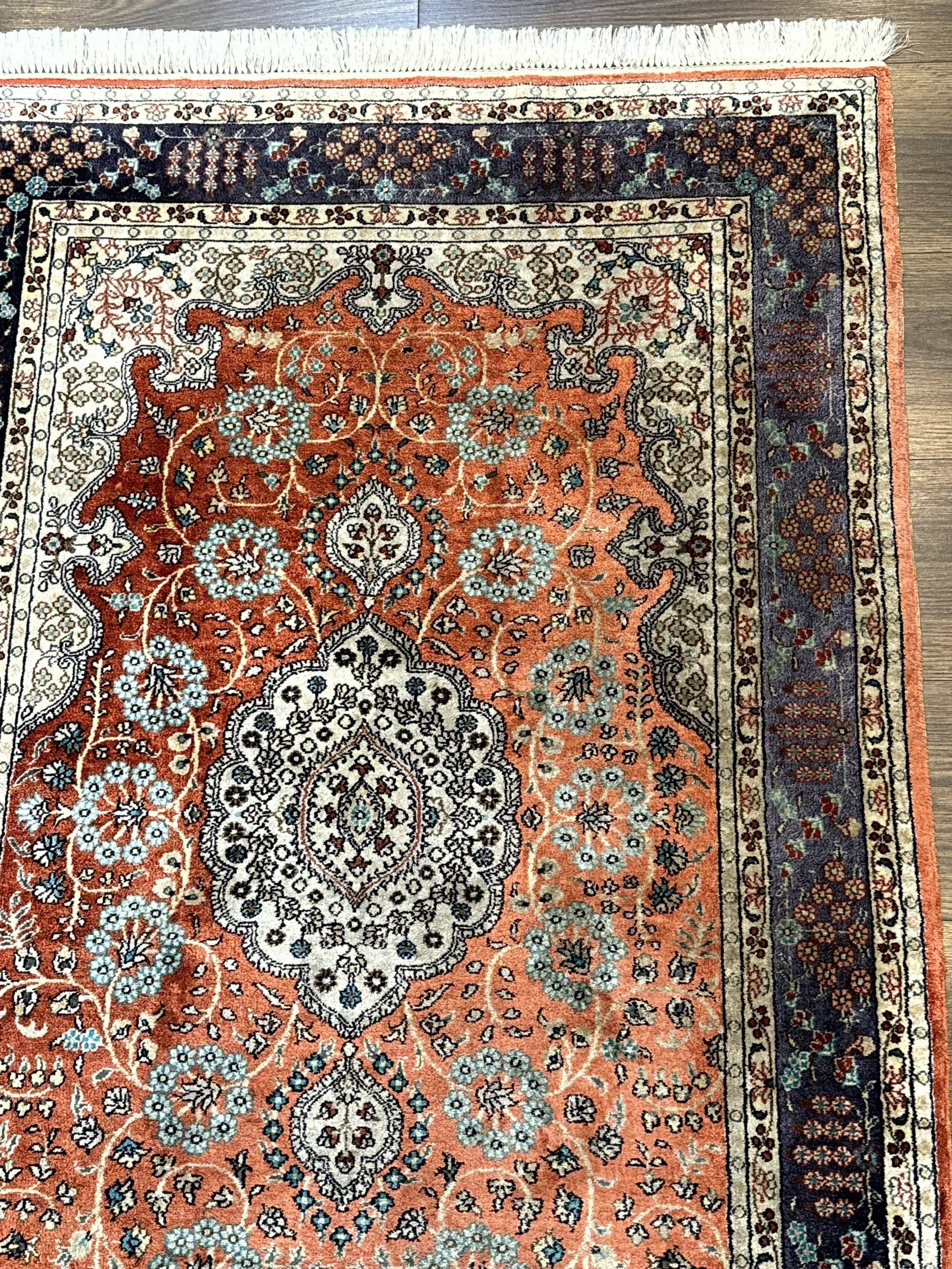 Turkish Silk Runner Rug 3x8, Short Runner Rug, Red, Floral Medallions, Very Fine 360 KPSI, 3 x 8 Runner by Jewel Rugs