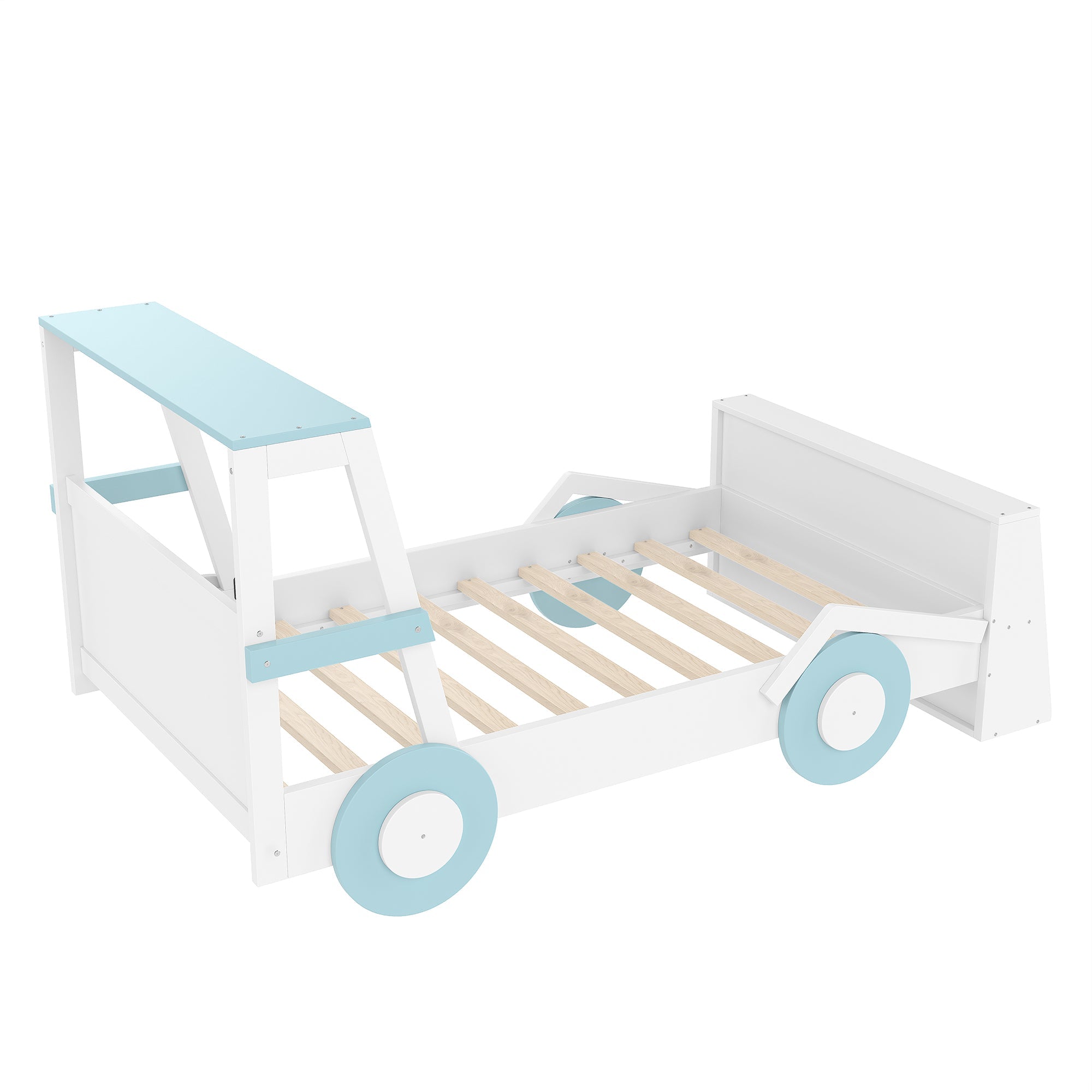 Twin Size Car Bed with Storage Shelves by HouseOfZazla