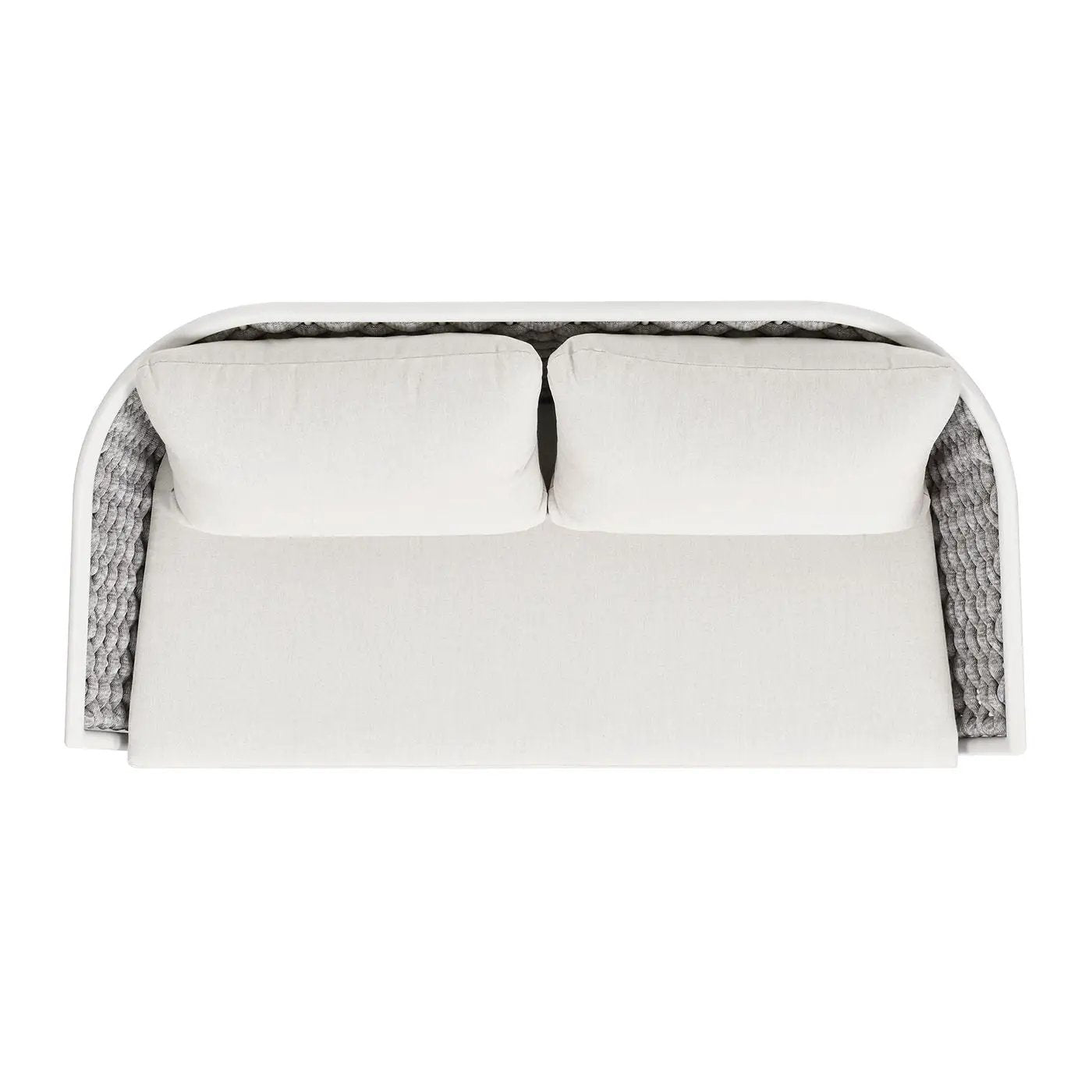 Rowan - Rope Barrel Back Patio Conversation Loveseat Sofa - Optic White by HouseOfZazla
