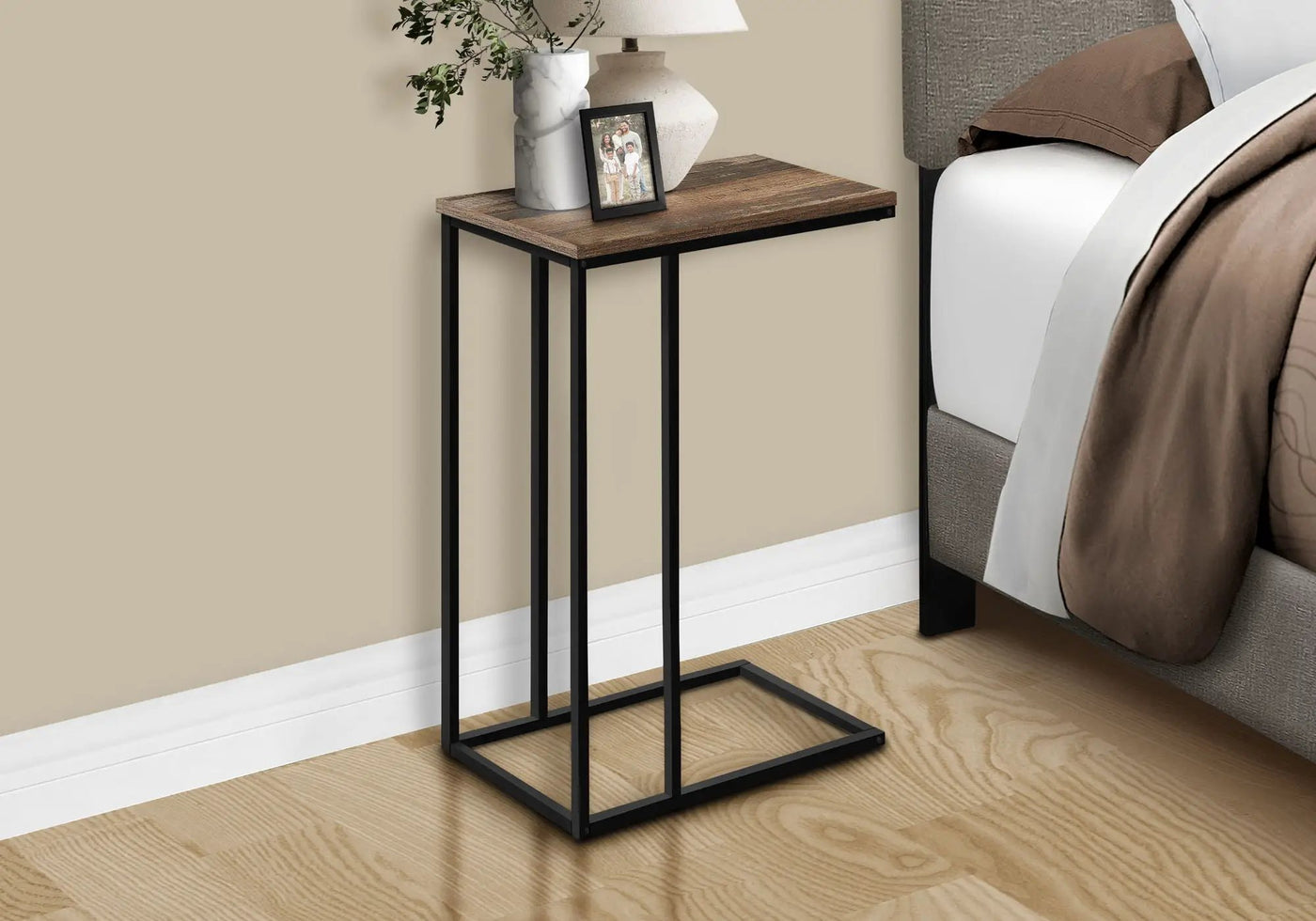 Accent Table, C-Shaped, Space-Saving Functionality by HouseOfZazla