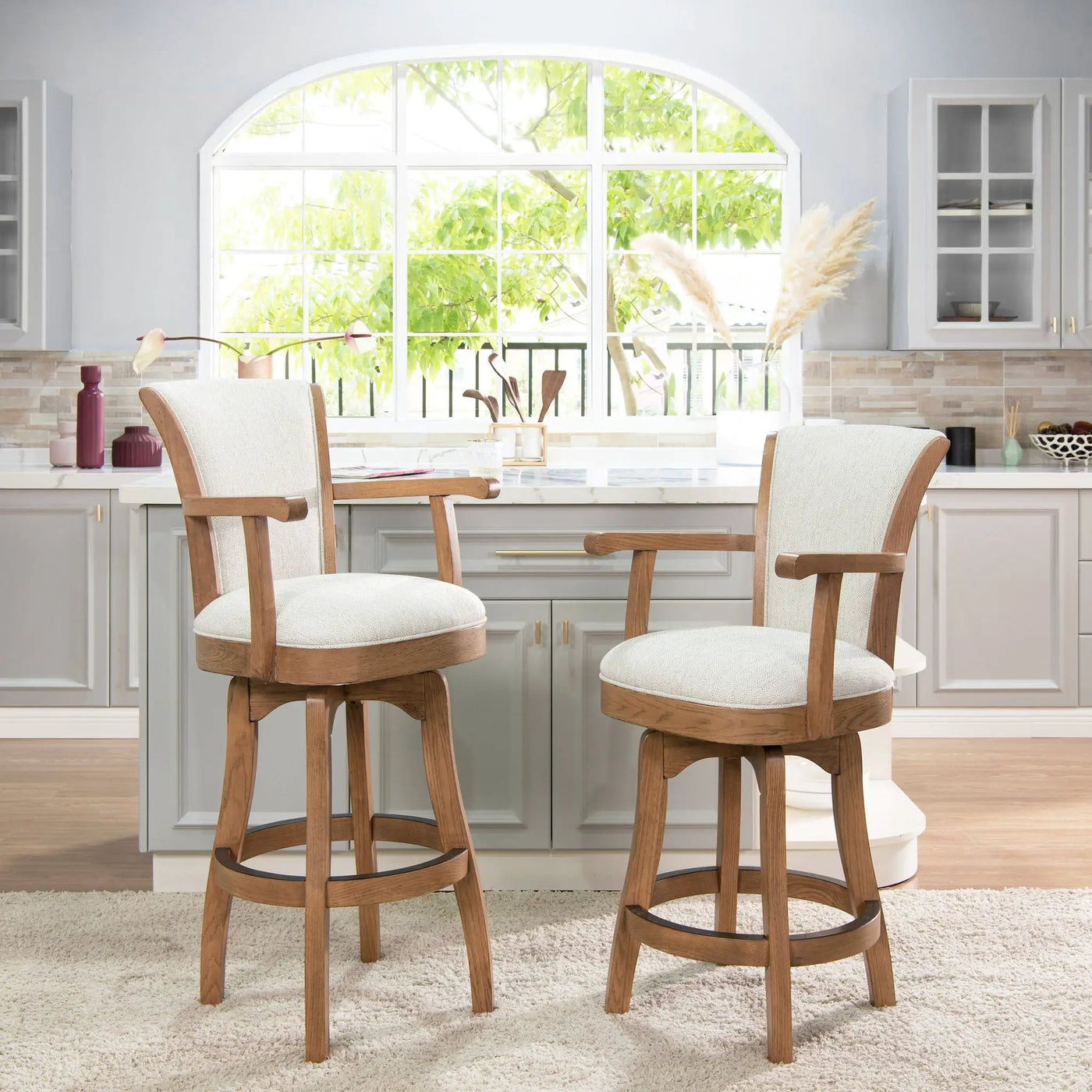 Williams - Swivel Bar Stool With Armrests by HouseOfZazla