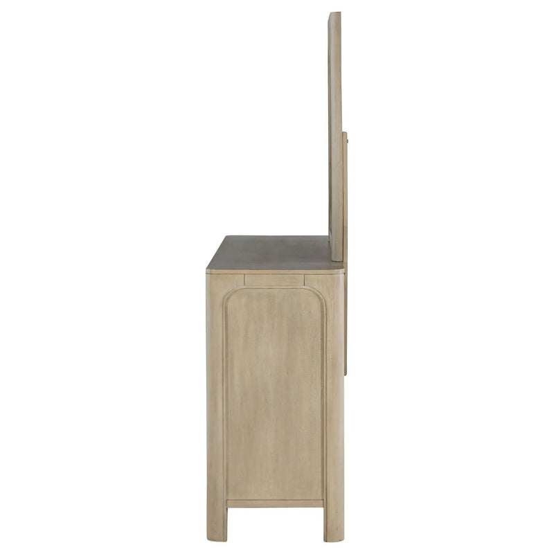 Solano 9-drawer Bedroom Dresser with Mirror Weathered Mango by Unique Piece Furniture